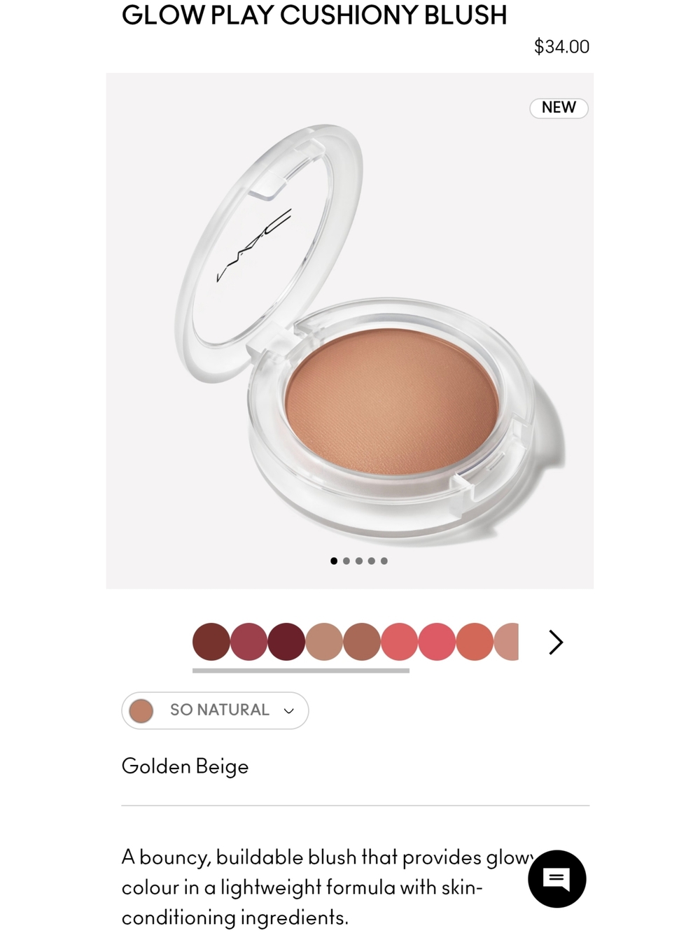 MAC Cosmetics Glow Play Cushiony Blush — So Natural